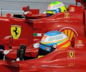 yapboz Fernando Alonso, Felipe Massa - Ferrari - Macaristan Grand Prix 2010